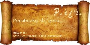 Porubszky Ágota névjegykártya